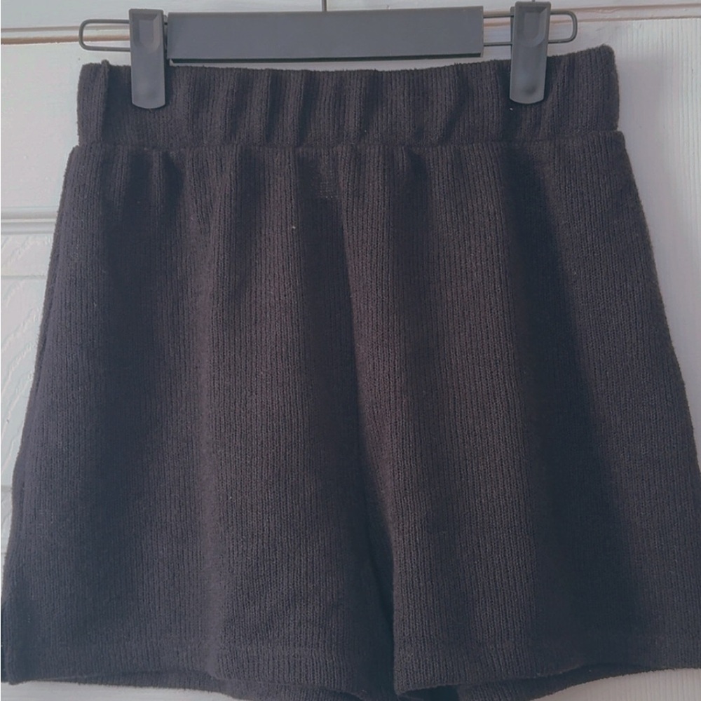 H&M High Waist Black Knit Shorts